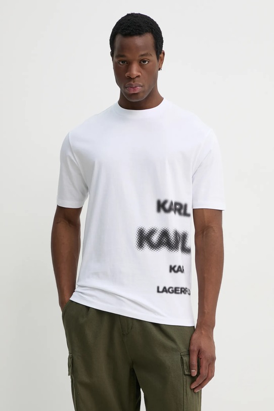 Karl Lagerfeld tricou din bumbac print alb 552225.755139