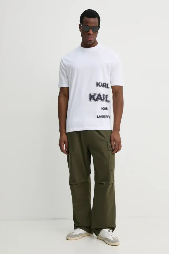 Бавовняна футболка Karl Lagerfeld 552225.755139 білий SS25