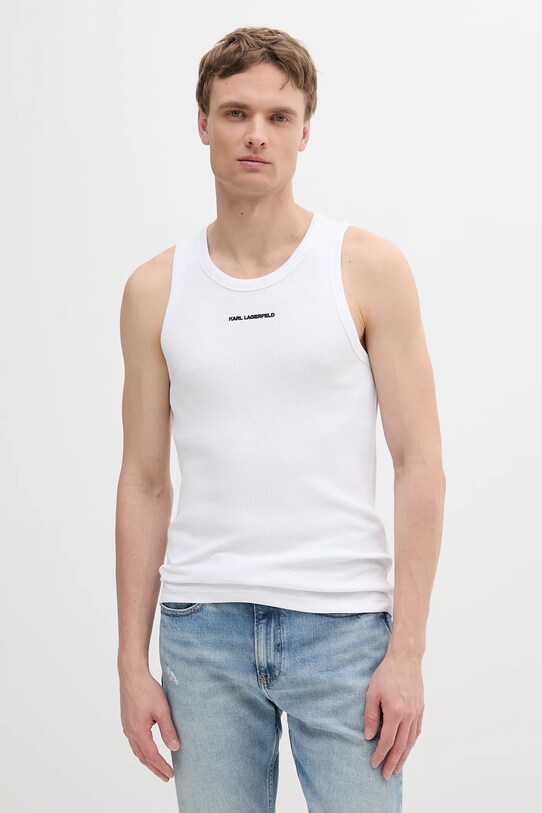 Karl Lagerfeld t-shirt z elastanem biały 552238.755046