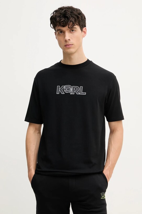 Футболка Karl Lagerfeld з еластаном чорний 552235.755156