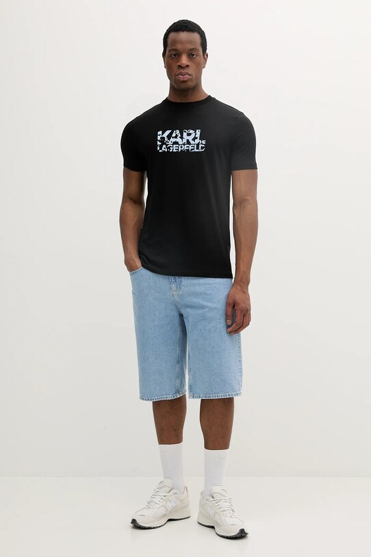 Bavlněné tričko Karl Lagerfeld 552224.755042 černá SS25