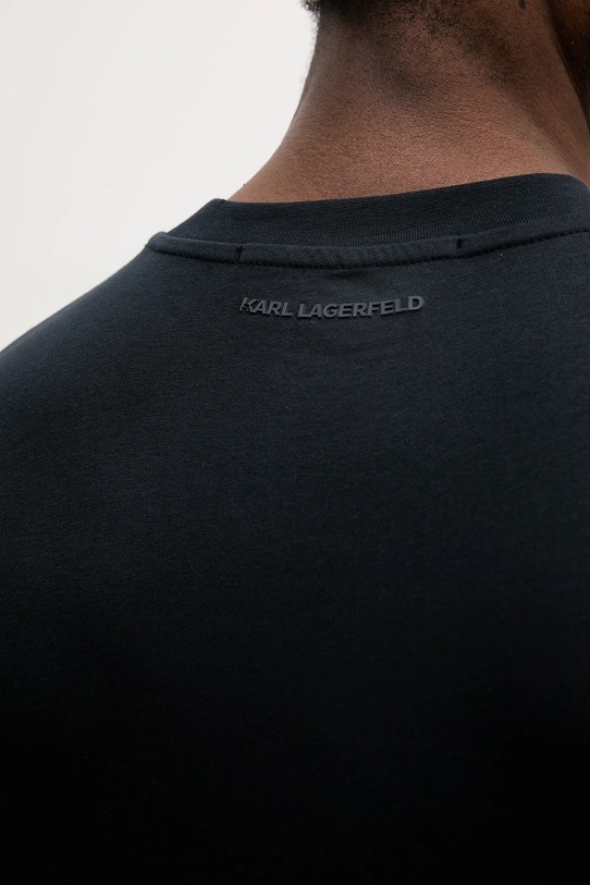 Βαμβακερό μπλουζάκι Karl Lagerfeld 552224.755710 σκούρο μπλε