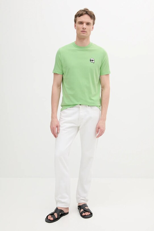 Karl Lagerfeld t-shirt bawełniany 552224.755710 zielony SS25