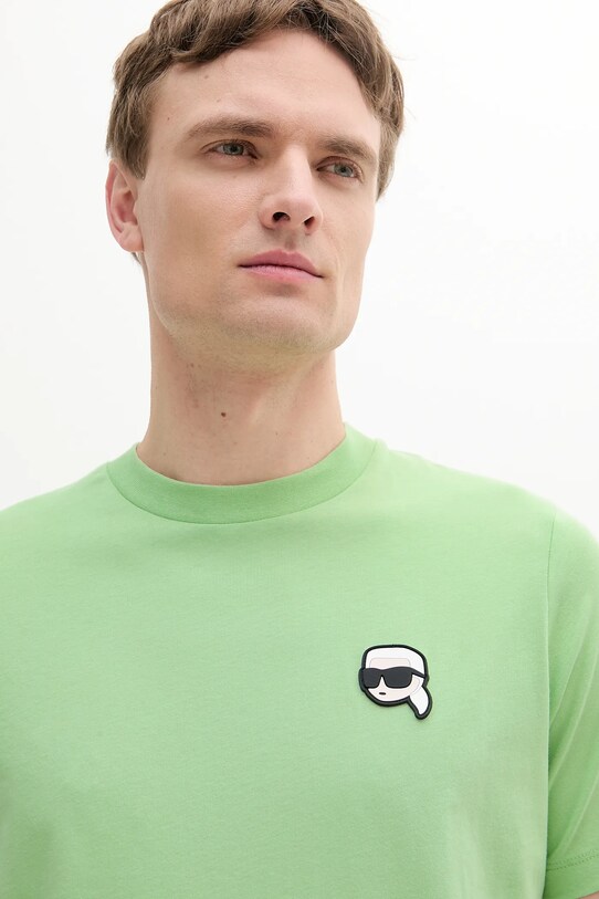 Karl Lagerfeld t-shirt bawełniany zielony 552224.755710