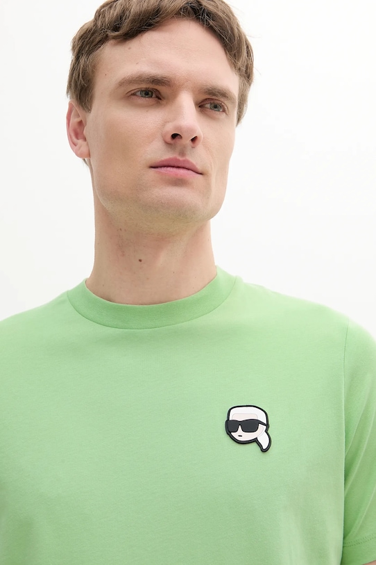 Karl Lagerfeld t-shirt bawełniany zielony 552224.755710