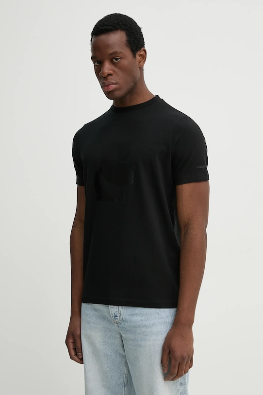Karl Lagerfeld t-shirt nadruk czarny 552221.755054