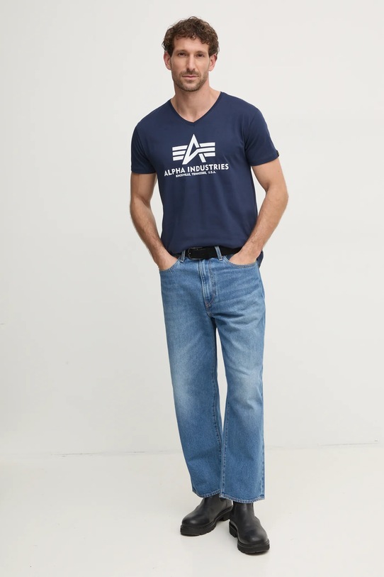 Majica kratkih rukava Alpha Industries 106512 mornarsko plava SS25
