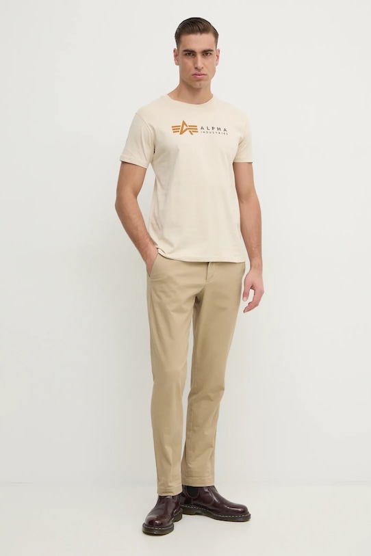 Tričko Alpha Industries 118502PP béžová SS25