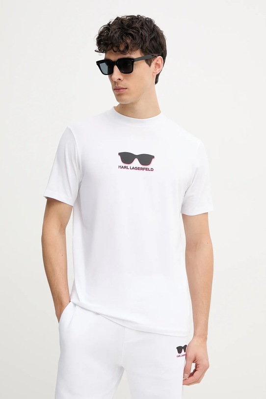 Karl Lagerfeld tricou print alb 552235.755400