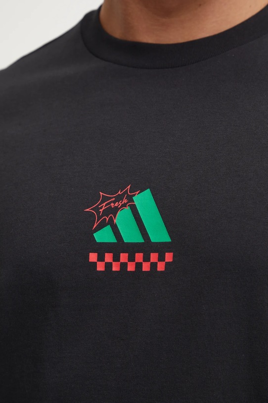 Bombažna kratka majica adidas Pizza Tee JM0347 črna