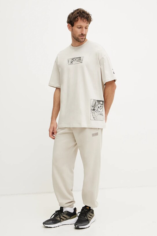 Бавовняна футболка adidas x Mandalorian JI5717 бежевий SS25