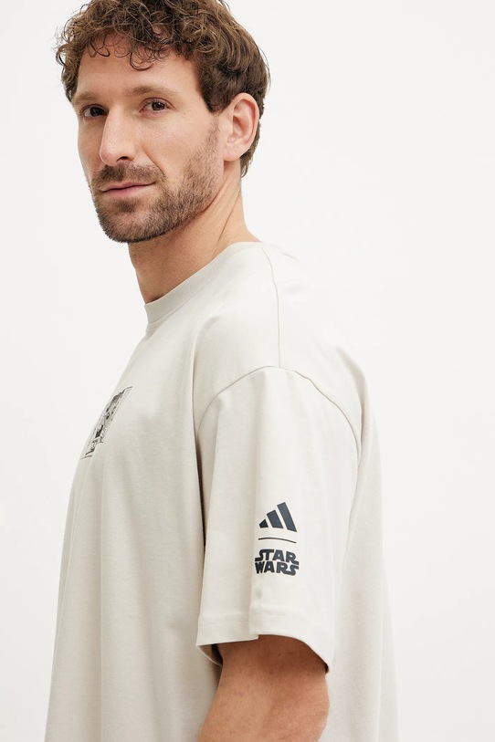 Бавовняна футболка adidas x Mandalorian бежевий JI5717