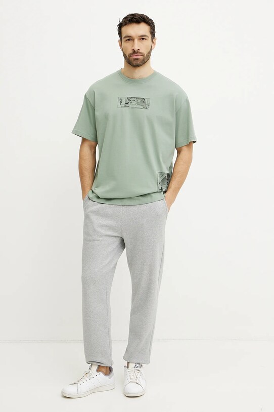 Bavlnené tričko adidas x Mandalorian JI5718 zelená SS25