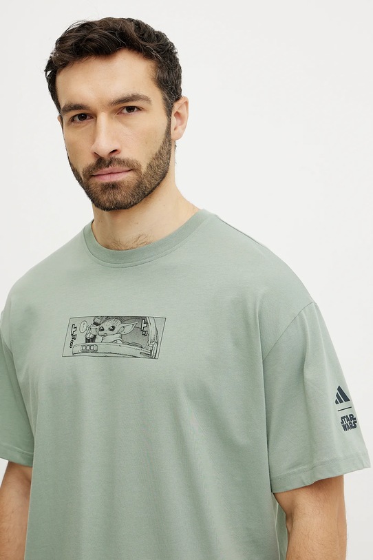 Pamučna majica adidas x Mandalorian zelena JI5718