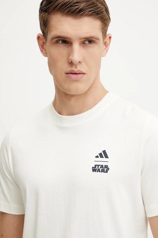 adidas t-shirt bawełniany x Mandalorian beżowy JI5715