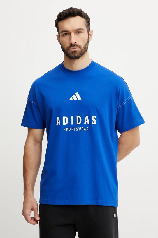 Бавовняна футболка adidas ALL SZN Graphic бавовна блакитний JJ3661