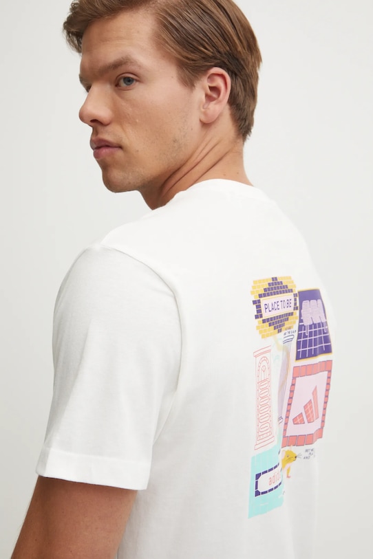 adidas tricou din bumbac Berlin U-Bahn alb JD0154