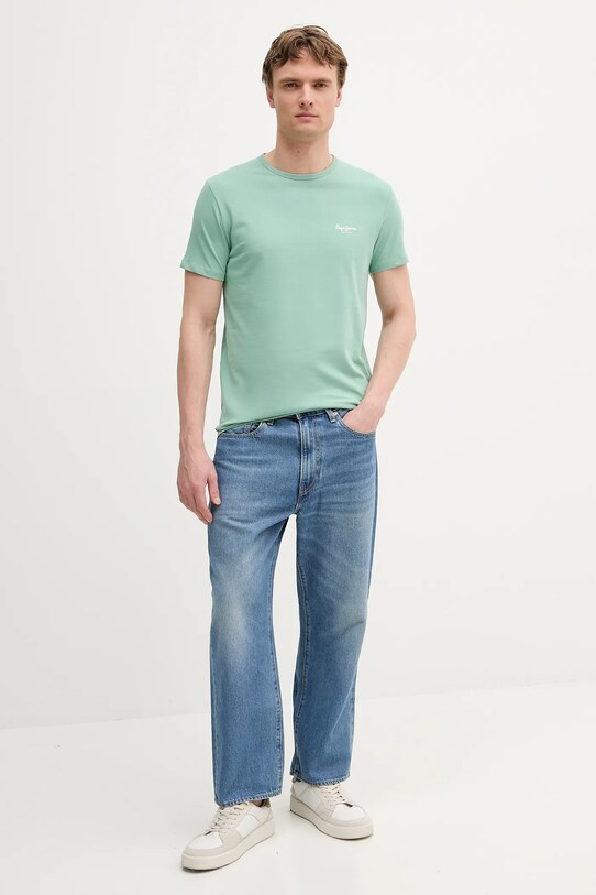 Pepe Jeans t-shirt ORIGINAL BASIC 3N PM508212 zöld SS25