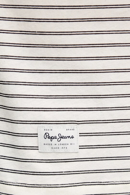 Pepe Jeans t-shirt z domieszką lnu WEST STRIPED PURNEY TEE PM509761 beżowy