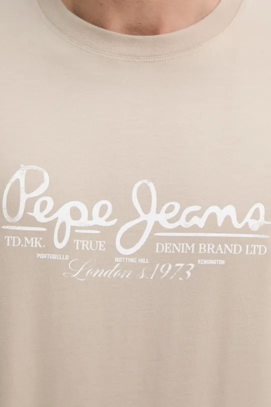 Βαμβακερό μπλουζάκι Pepe Jeans DUMAS TEE PM509769 μπεζ