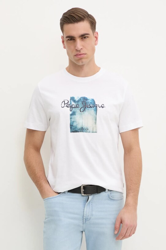 Бавовняна футболка Pepe Jeans PRUSH бавовна білий PM509781