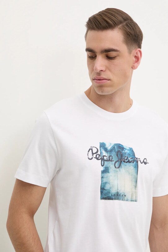 Бавовняна футболка Pepe Jeans PRUSH білий PM509781
