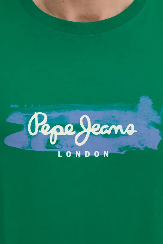 Βαμβακερό μπλουζάκι Pepe Jeans PICTHON PM509782 πράσινο