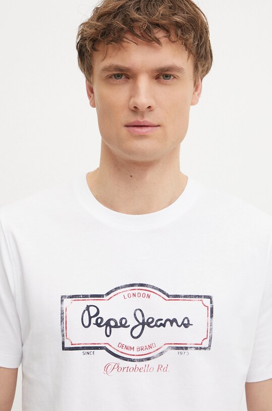 Pepe Jeans tricou din bumbac DAXTON TEE alb PM509786