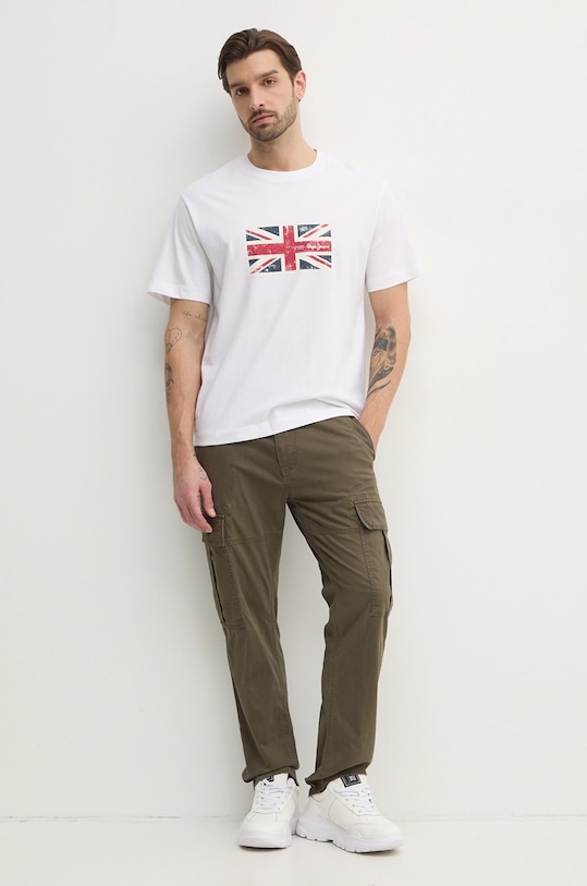 Pepe Jeans tricou din bumbac UNION TEE PM509790 alb SS25