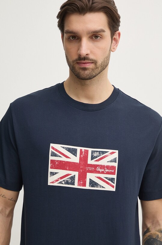 Pepe Jeans t-shirt in cotone UNION TEE blu navy PM509790
