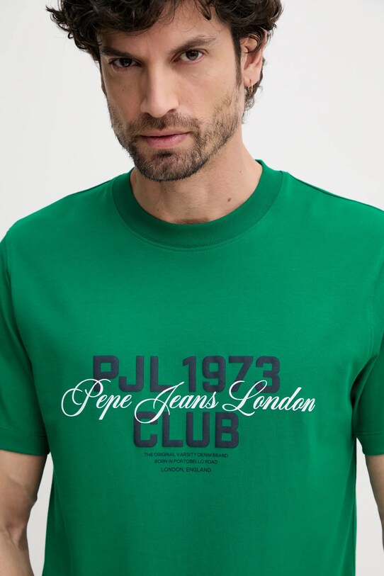 Βαμβακερό μπλουζάκι Pepe Jeans TALBOT πράσινο PM509791