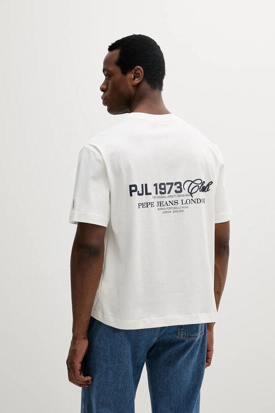 Odzież Pepe Jeans t-shirt bawełniany COLVILLE PM509793 biały