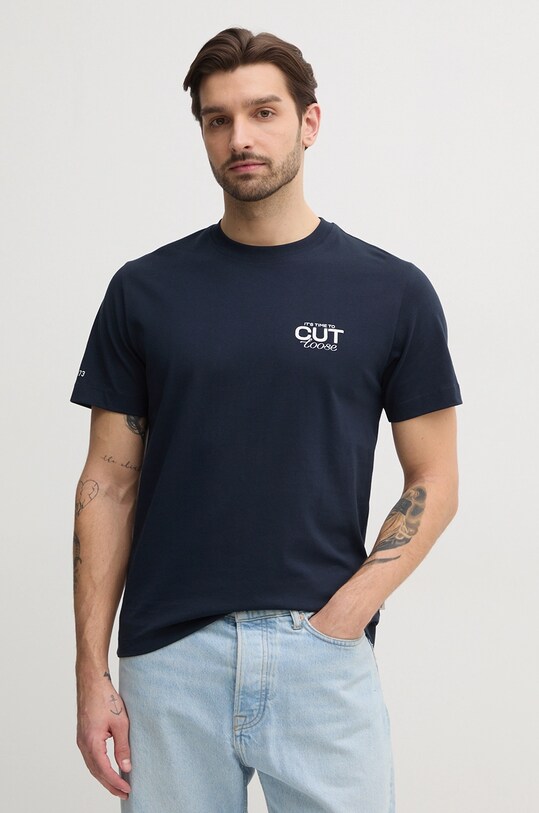 Odzież Pepe Jeans t-shirt bawełniany PARRIS PM509800 granatowy