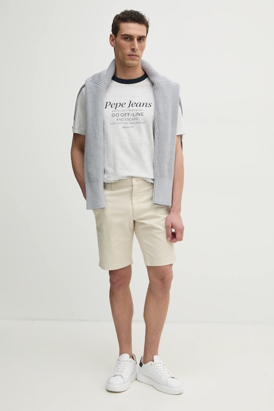 Μπλουζάκι Pepe Jeans PETERSON PM509801 γκρί SS25