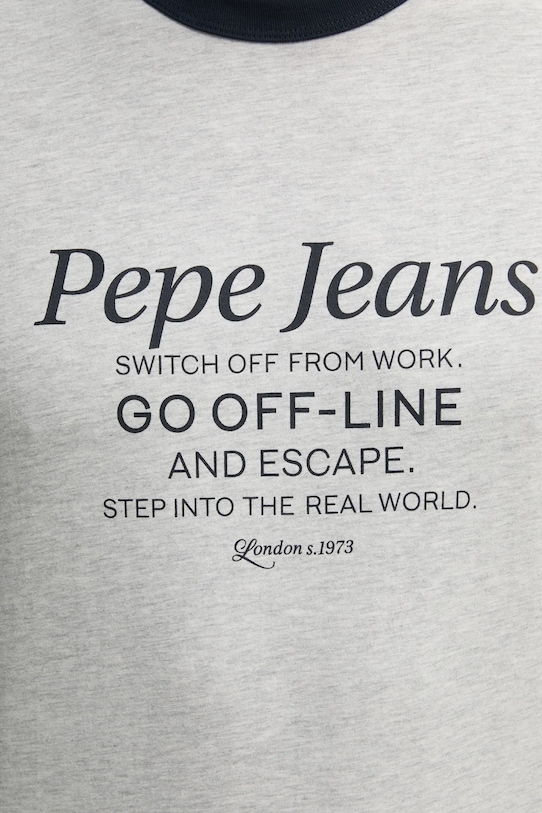Μπλουζάκι Pepe Jeans PETERSON PM509801 γκρί