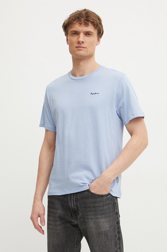 Îmbrăcăminte Pepe Jeans tricou din bumbac BACK CLAG PM509921 albastru
