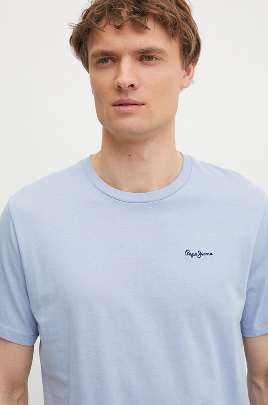 Pepe Jeans tricou din bumbac BACK CLAG albastru PM509921