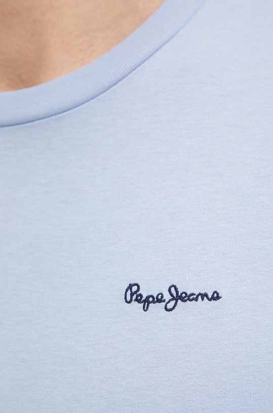 Pepe Jeans tricou din bumbac BACK CLAG PM509921 albastru