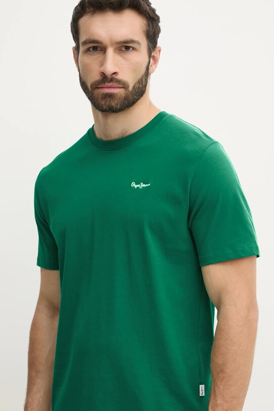 Pepe Jeans pamut póló CONTRAST CONNOR zöld PM509933