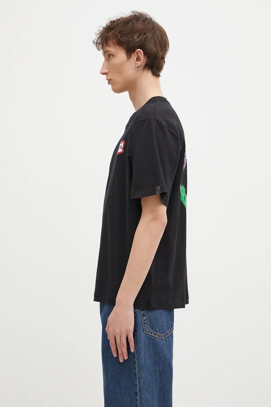 ICECREAM tricou din bumbac Roundabout IC24460 negru SS25
