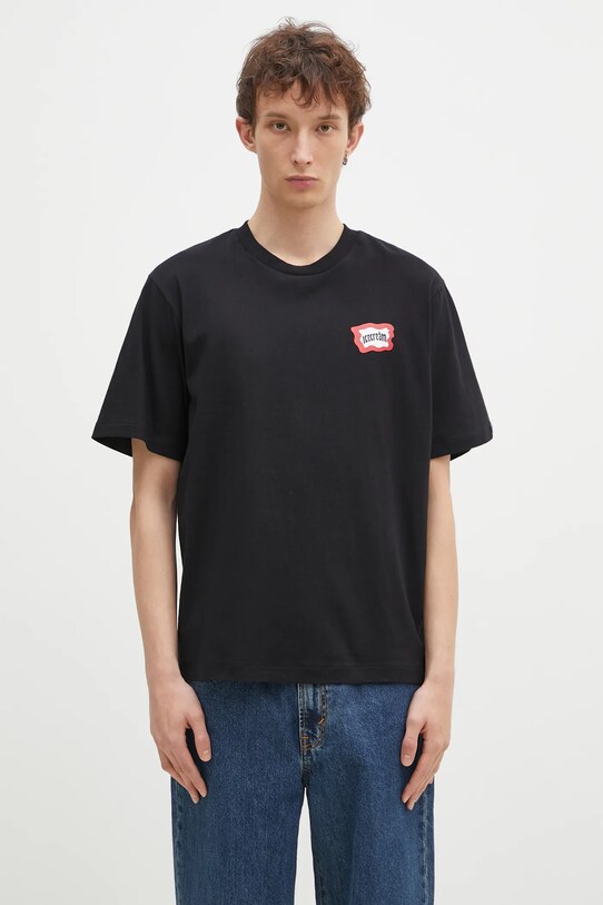 Îmbrăcăminte ICECREAM tricou din bumbac Roundabout IC24460 negru