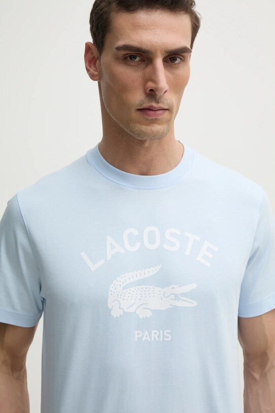 Lacoste tricou din bumbac albastru TH2733