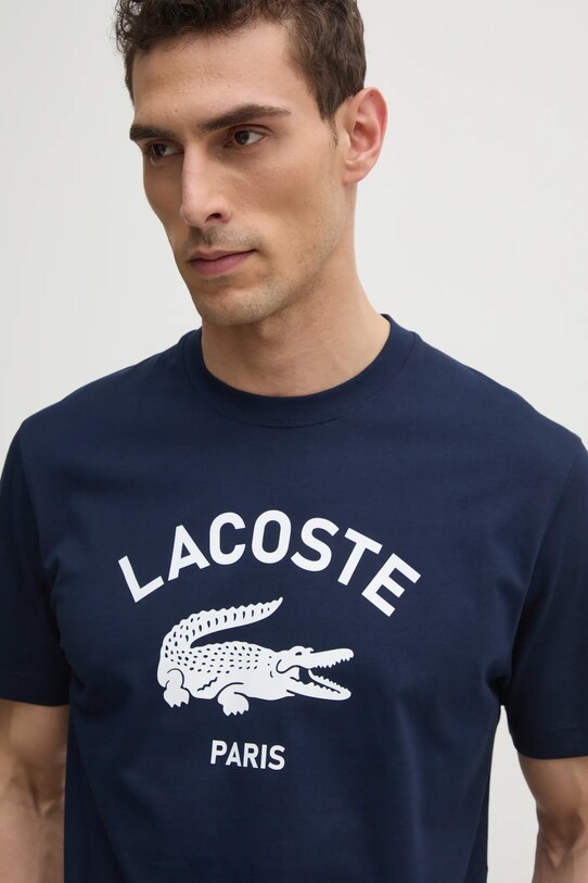Lacoste tricou din bumbac bleumarin TH2733