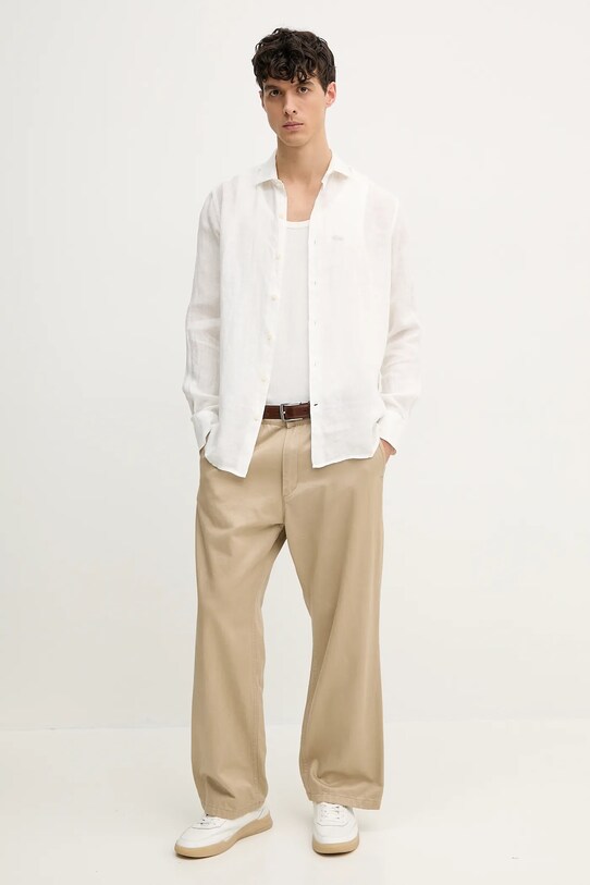 Lacoste tricou din bumbac TH0030 alb SS25