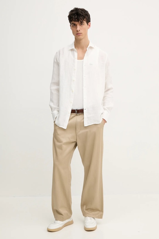 Хлопковая футболка Lacoste TH0030 белый SS25