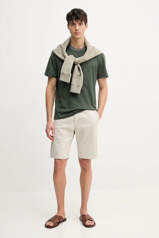 Bavlněné tričko Lacoste TH0124 zelená SS25