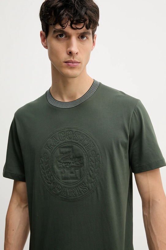 Bavlněné tričko Lacoste zelená TH0124