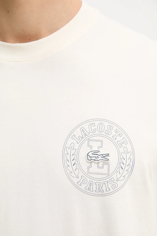 Lacoste t-shirt bawełniany TH0125 beżowy