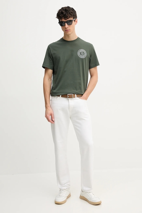 Bavlněné tričko Lacoste TH0125 zelená SS25