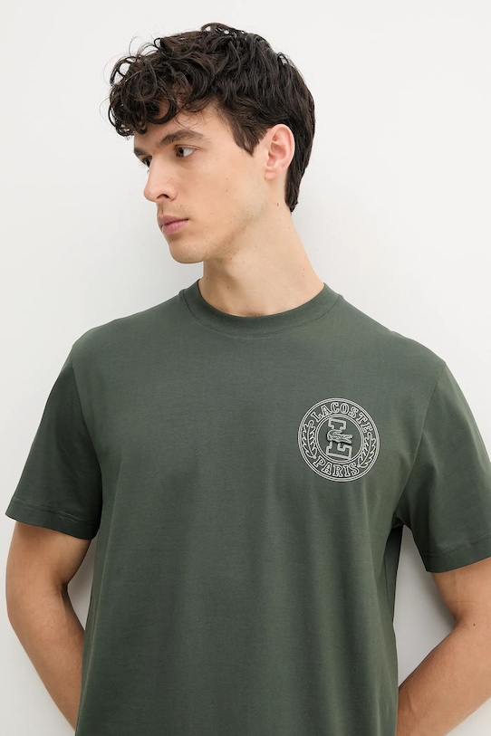 Bavlněné tričko Lacoste zelená TH0125